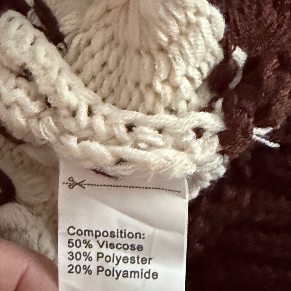 Chunky Knit Brown and Cream Sweater - loose fit soft - Picture 3 of 5